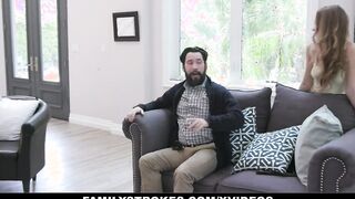 Family Massage - Pretty Teenie Gets Her Tight Cunt Slammed Rough By Her Perv Stepdaddy