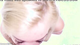 Beautiful beauty blonde gets to suck long dick inside studio