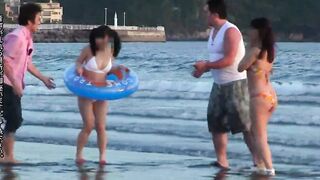 Huge Dick Pickup on the Beach - Bikini Gal gets Turned On and Jizzes and Ejaculates