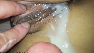 Fucking babysitter soak creamy twat and cum on her butt