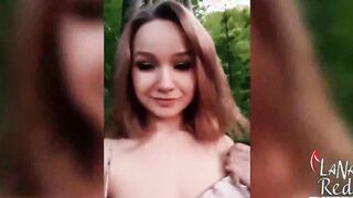 Tender Sexy with Huge Titted Finger Bang Vagina Outdoors and Jizzes