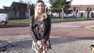 Tiny melons blonde 18 year old Juliette gets a hardcore anal sex