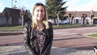 Tiny melons blonde 18 year old Juliette gets a hardcore anal sex