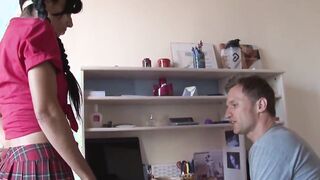 Homemade Anal Lessons For This Dark Hair Teens # two