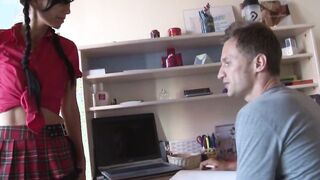 Homemade Anal Lessons For This Dark Hair Teens # two
