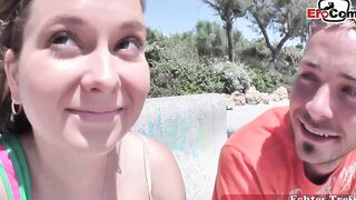 German 18yo tourist barely legal pick up into mallorca holiday for porn casting