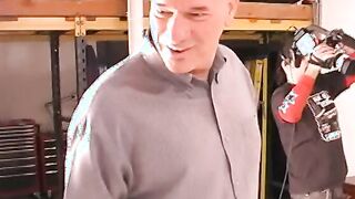 Huge penis man loves to nailed crazy sexy blonde skank's bald snatch after toy play