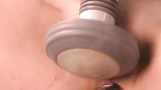 Bombshell dark haired long tit hoe stuffs a booty plug into her butt and plays with sex