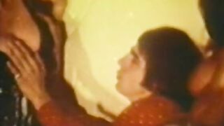 Lucky bro lies into bed and a group of fondles big tit woman's melons
