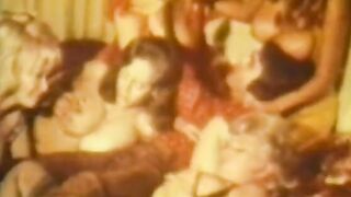 Lucky bro lies into bed and a group of fondles big tit woman's melons
