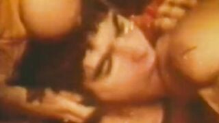 Lucky bro lies into bed and a group of fondles big tit woman's melons