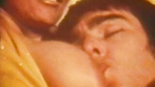 Lucky bro lies into bed and a group of fondles big tit woman's melons