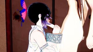 Demon Slayer Futanari - Shinobu x Nezuko Hardsex - Japanese chinese Manga Cartoon Game Porn