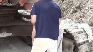 Margherita Fuxia give a oral sex into the vehicle and then gets banged! on top of a tractor