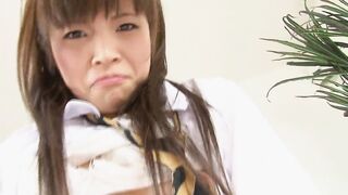 Uncensored japanese Schoolgirl get hammered her bald small snatch by two dude