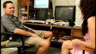 Blue-eyed nympho with incredible sexy young body got fuck by elder stud
