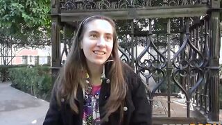 18yo PURE opens her cunt up with a HUGE DICK. She only had licked dicks before!