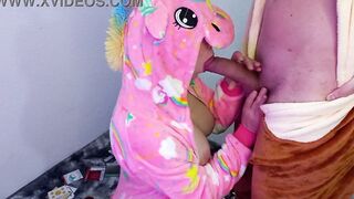 I screwed a slutty unicorn and she blows it until it ends on her hooters
