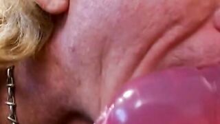Bursting with incredible sexy health blonde beauty into pink outfit cut off the bro at the knees