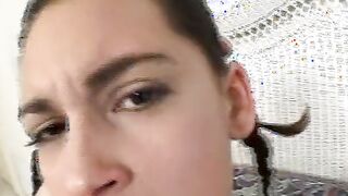 Young woman screams a lot when she has a dick inside her twat fucking her