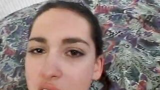 Young woman screams a lot when she has a dick inside her twat fucking her