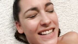 Young woman screams a lot when she has a dick inside her twat fucking her