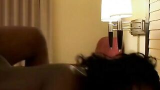 Homie eats african beauty's bushy bush then rams her doggy-style with his long penis