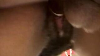 Homie eats african beauty's bushy bush then rams her doggy-style with his long penis