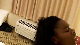 Homie eats african beauty's bushy bush then rams her doggy-style with his long penis