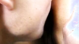 Super Sexy young blonde with long booty takes young stud's huge dick by a stream