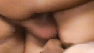 Goddess cougar has sex with 2 guys for the first time and feels double penetration inside