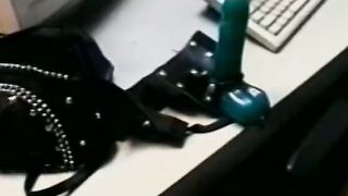 Beautiful gusset nuzzler proposed her friend to take new strap-on at its worth