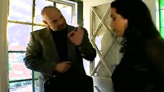 Shaved blowjob white dude fucks curvy Hispanic rough after blown her foots
