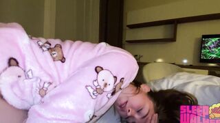 STEP DAUGHTER FUCKS STEPFATHER WHILE HE'S TALKING TO HIS FIANCE