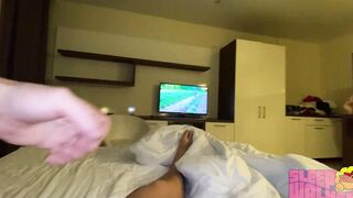 STEP DAUGHTER FUCKS STEPFATHER WHILE HE'S TALKING TO HIS FIANCE