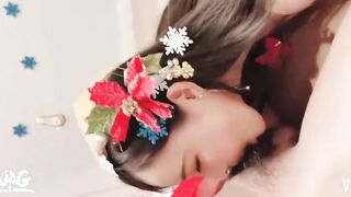 Slutty oriental Roommate Gets Creampied Before Xmas Party - oriental Amateur