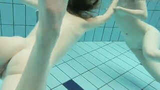 Libuse thinks Nastya is turned on and Hottie inside the pool