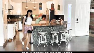 Family Grind - Turned On IdenticalTwins Whips Out Their Meaty Dicks On Leda Lotharios Angelic Face