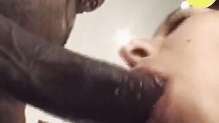 Young women with the unshaved cunt plays with a enormous vibrator and gets caught by her