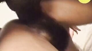 Young women with the unshaved cunt plays with a enormous vibrator and gets caught by her