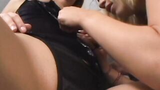 Lesbo loves to finger herself as she eats girlfriends twat