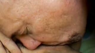 A blonde cougar nice thick body gets her snatch rocked by a vulgar shaved bro