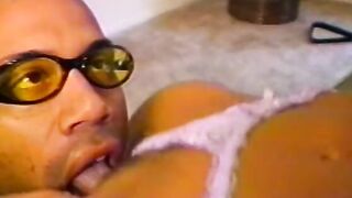 Bombshell white whore gets bent over pool table and screwed rough with african dick