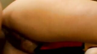 Hot huge babe blonde deep throat on the bed and drink cum