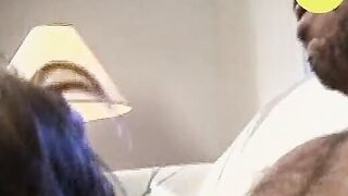 Young women fucks mature man with long african penis and jumps on him