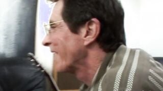 Slutty barely legal fucks gramps after fellatio action