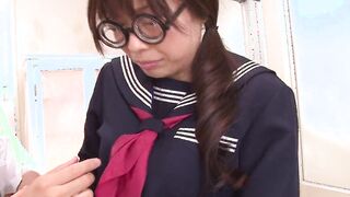 Japanese college teens plowed by the direktor into her pure bushy cunt!