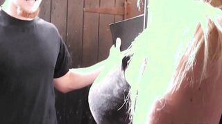 Bro fucks blonde chubby ex from behind