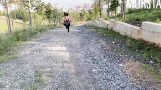 Gave herself banged! by a stranger while jogging inside the park