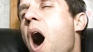 Stud ride strap on penis after getting his penis squeezed and tied by rugged girlfriend with